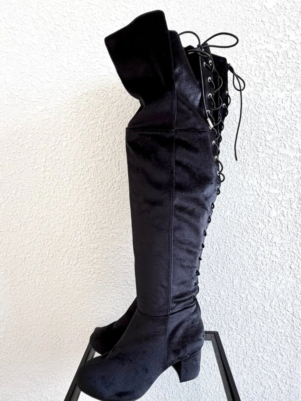 Torrid Black Over the Knee Heel Boot - Size 8WW